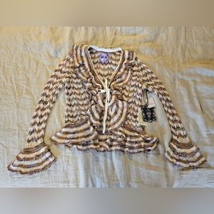 Free People X Anna Sui Lorella Fine Crochet Sweater Size S/P